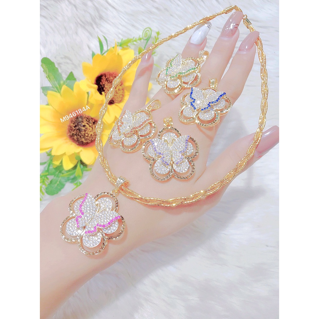 Mặt dây chuyền bướm nữ UHA mạ vàng 18K kiểu dáng sang trọng M946184A