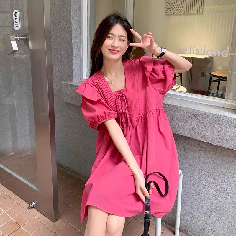 Đầm babydoll dáng rộng thời trang phong cách hàn quốc  n69-722