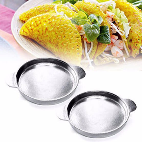 Bộ 2 Chảo Gang Làm Bánh Xèo Quảng 15cm