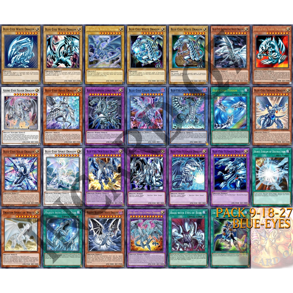Pack 27 Lá Bài Yugioh Blue-eyes