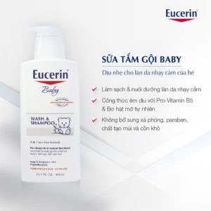 Sữa Tắm Gội Cho Bé Eucerin Baby Wash & Shampoo (400ml)