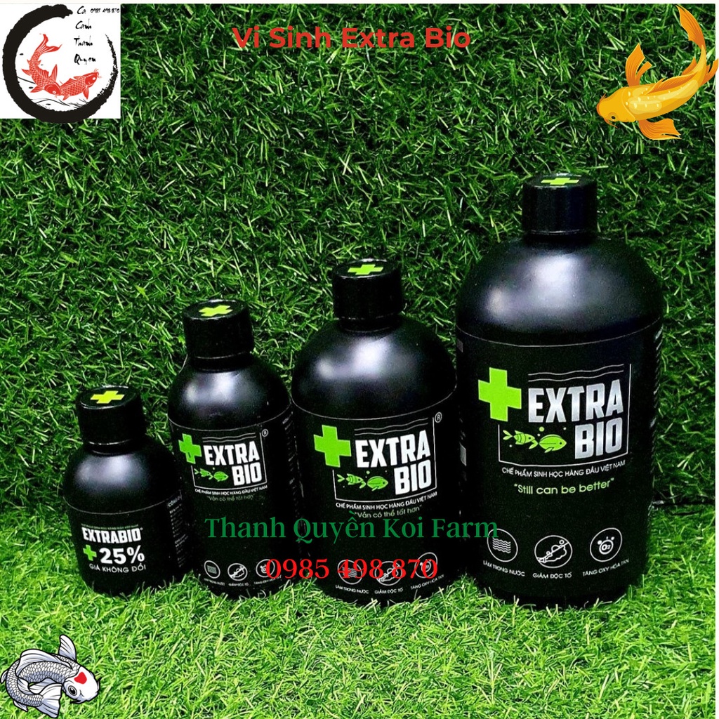 Vi Sinh Làm Trong Nước Bể Cá Cảnh, Cá Koi Extra Bio 250ml, 500ml
