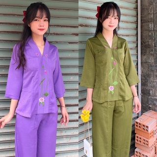 Đồ Lam Đi Chùa # Bà Lai Lụa Đũi Cao Cấp
