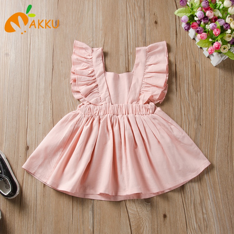 sling Dress Girl Váy babygirl Váy em bé Pink Princess trẻ em Sinh nhật Set Cute Korean Macaron Boutique AKKU