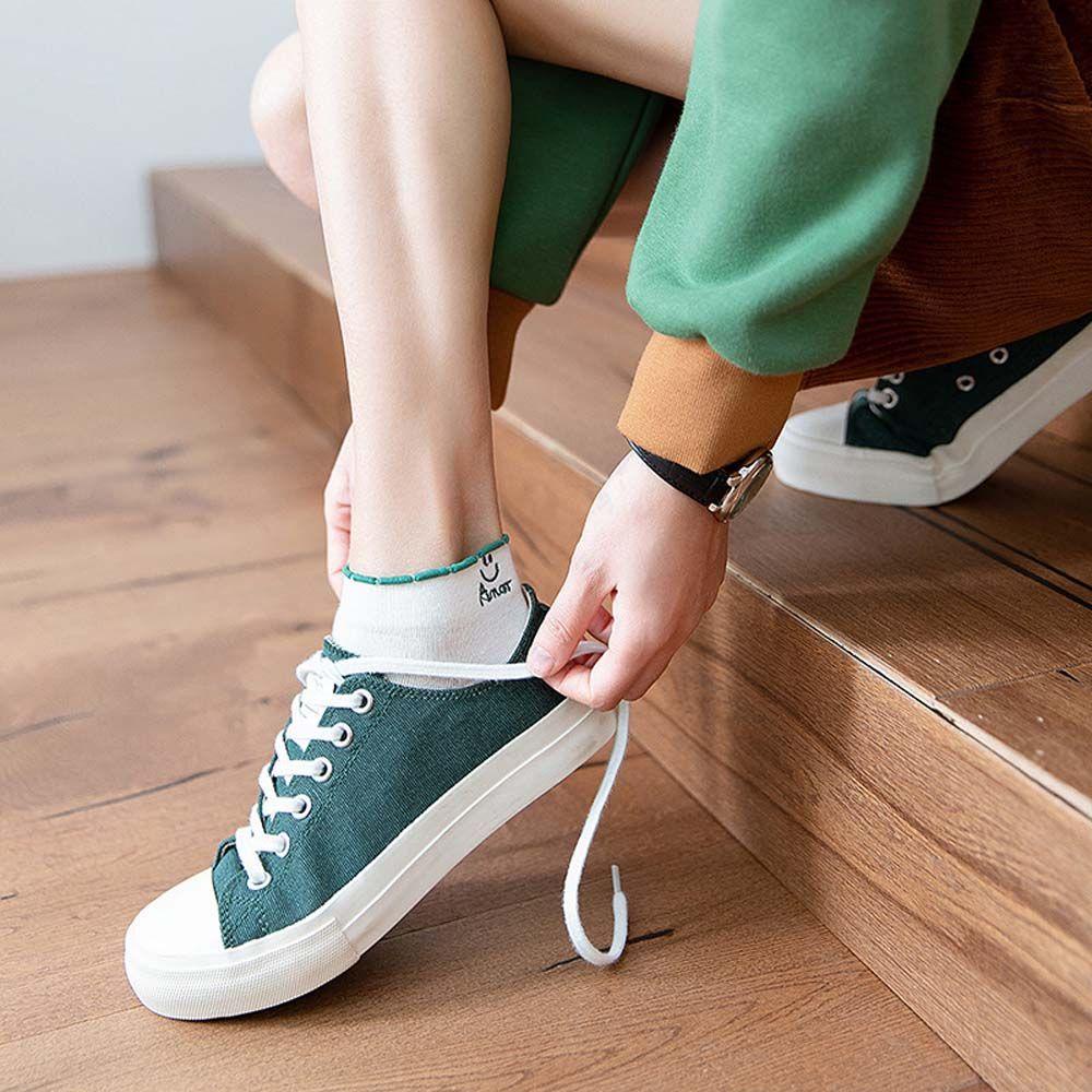 Set 7 Đôi Vớ Thoáng Khí In Chữ Vans1 Phong Cách Harajuku Cho Nữ