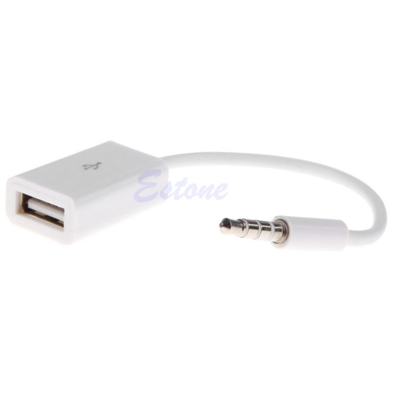 SHAS Male AUX Audio Plug Jack To USB 2.0 Female Converter Cable Cord Car MP3 3.5mm