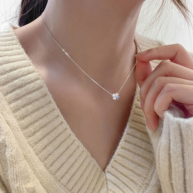 Dây chuyền chuỗi xích bằng hợp kim đính đá zircon mạ điện kiểu dáng thời trang cho nữ