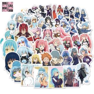 Bộ 50 hình dán chống thấm nước hình nhân vật Anime dễ thương dùng trang trí laptop