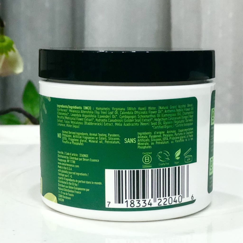 Miếng lau giảm mụn kiềm dầu Tea Tree Oil Cleansing Pads Desert Essence