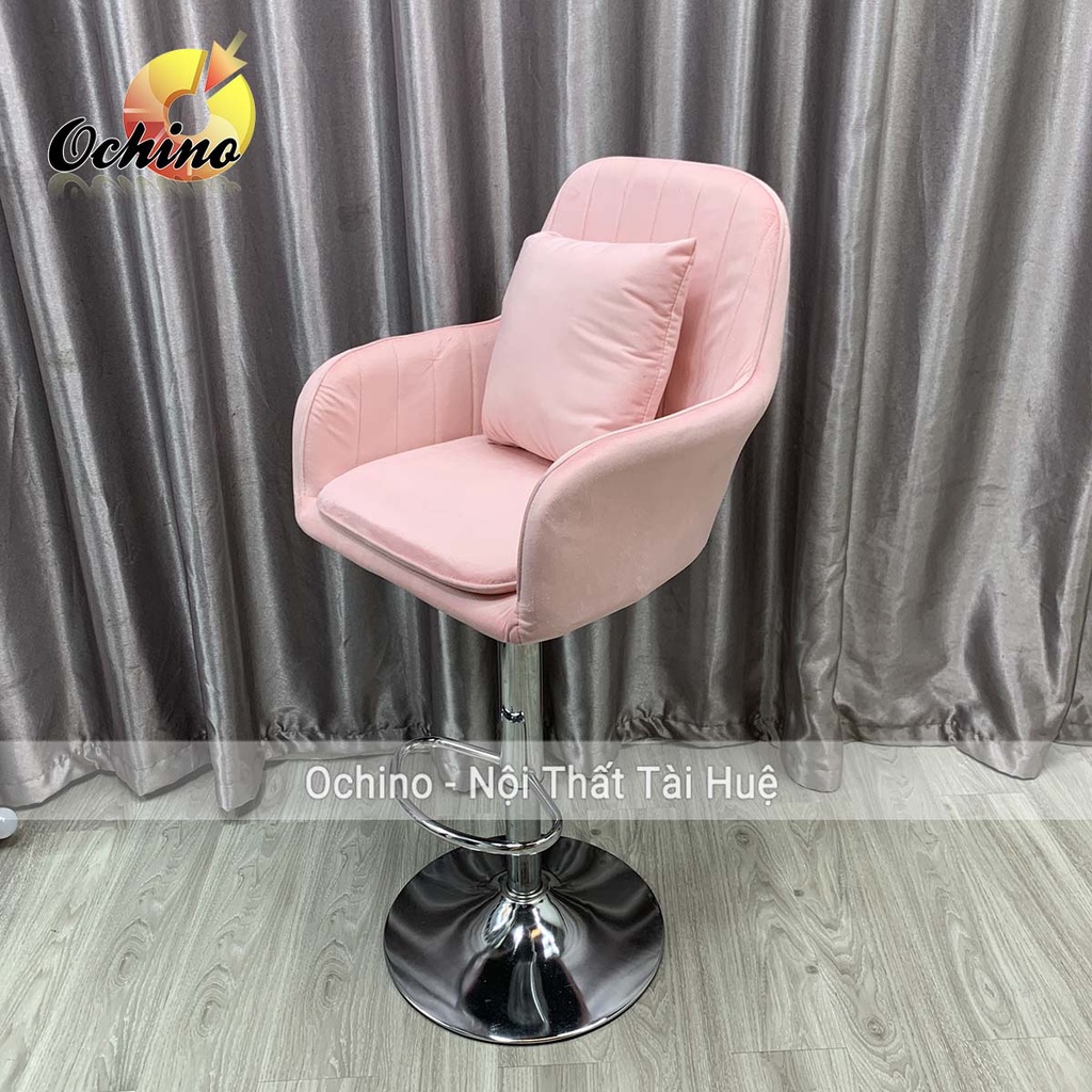 Ghế Makeup, Ghế Quầy Bar Mẫu Vân Sò Điều Chỉnh Độ Cao 60/80 Và Xoay 360 Độ Phong Cách Hiện Đại (Đủ Màu)