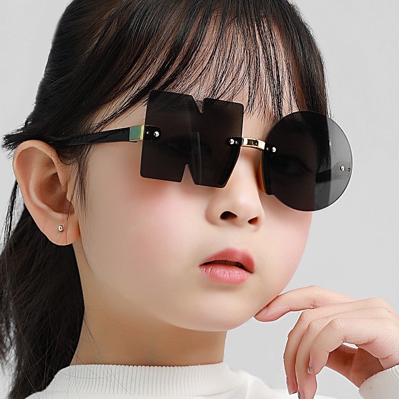 Kính Mát Không Gọng Cắt Cắt Không Viền Thời Trang Cá Tính Vui Nhộn Mới Mẻ Cho Bé Trai Và Bé Gái