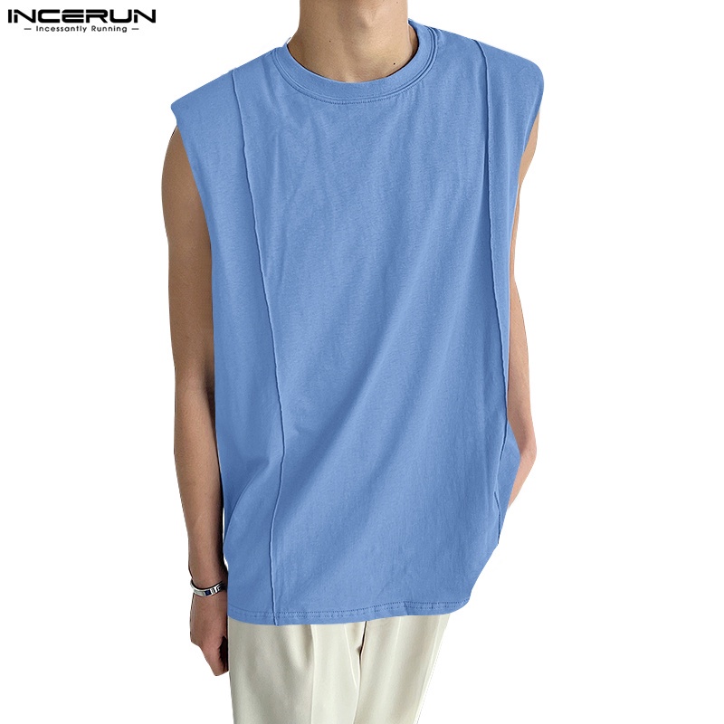 Áo thun ba lỗ INCERUN thời trang trẻ trung dành cho nam với nhiều màu tùy chọn