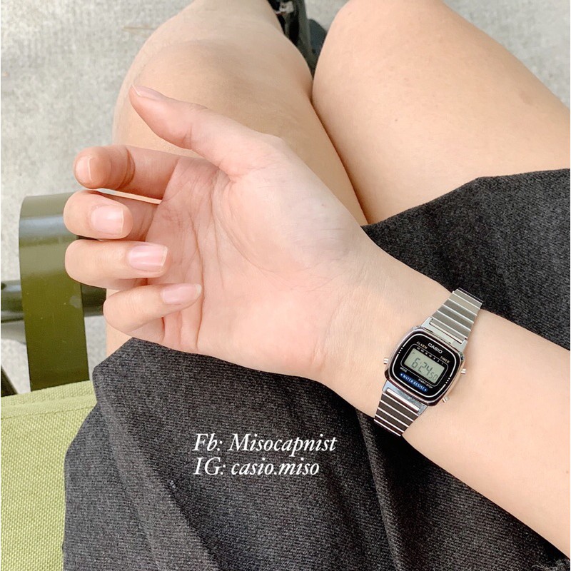 [ Ảnh thật - Hàng có sẵn ] Đồng hồ Casio La670 Silver Black dành cho nữ | BigBuy360 - bigbuy360.vn