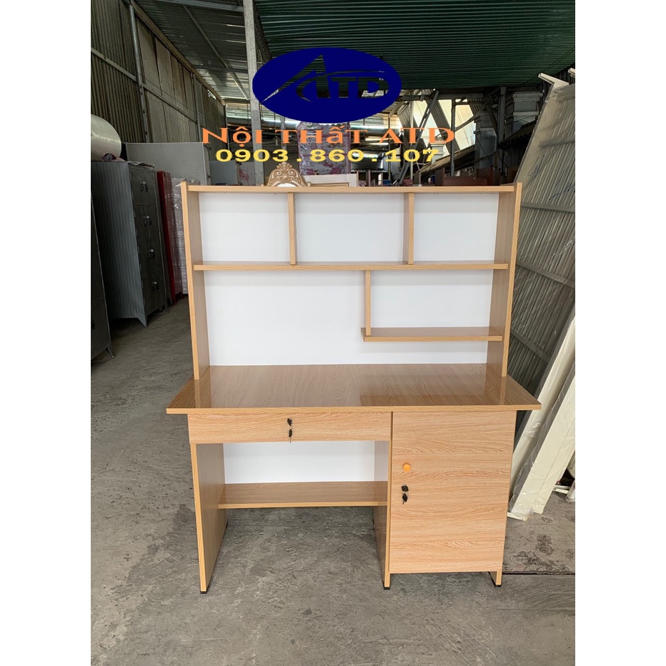 Bàn học sinh gỗ okal liền kệ sách cho bé giá rẻ, tặng hình dán đẹp