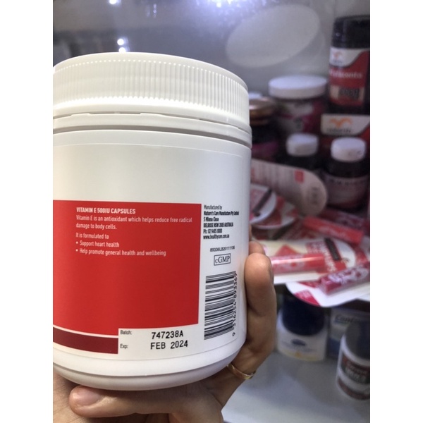 Viên Uống Vitamin E của Healthy Care 500IU Úc hộp 200 viên