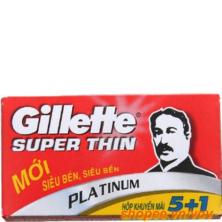 Hộp 06 lưỡi lam Gillette Super Thin, Chính Hãng.