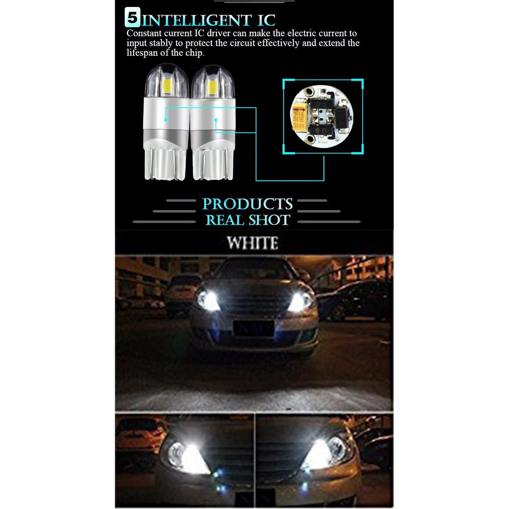 [Mới] Bóng Đèn Led Bulb Demi, Đèn Mặt Đồng Hồ Xe Máy, Light Sương Mù, Xi Nhan Ô Tô T10 2 SMD 3030 COB 12V Cao Cấp