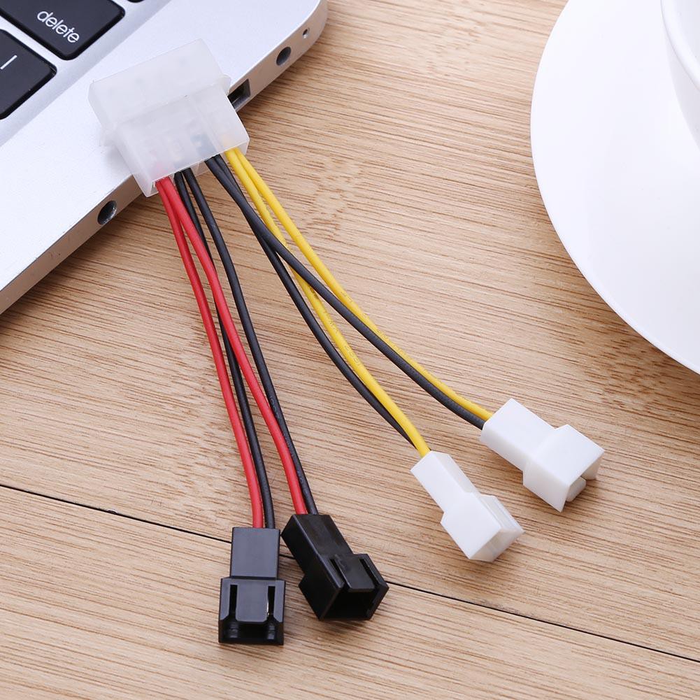 Dây cáp chuyển đổi nguồn 4-Pin Molex sang 3 pin 12V * 2 / 5V * 2