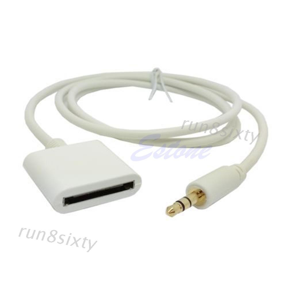 R*SIX Stereo 3.5mm 30 Pin AUX Input Dock Connector Cable Adapter For iPod iPhone 4 4S