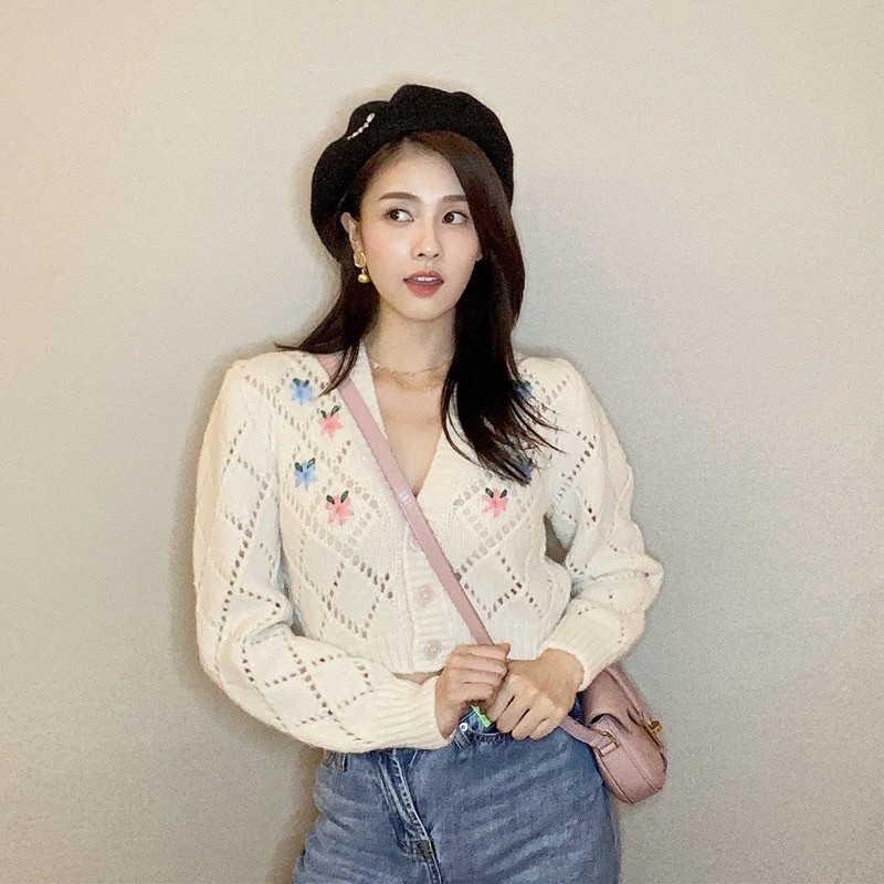 Áo croptop len Bạch Lộc