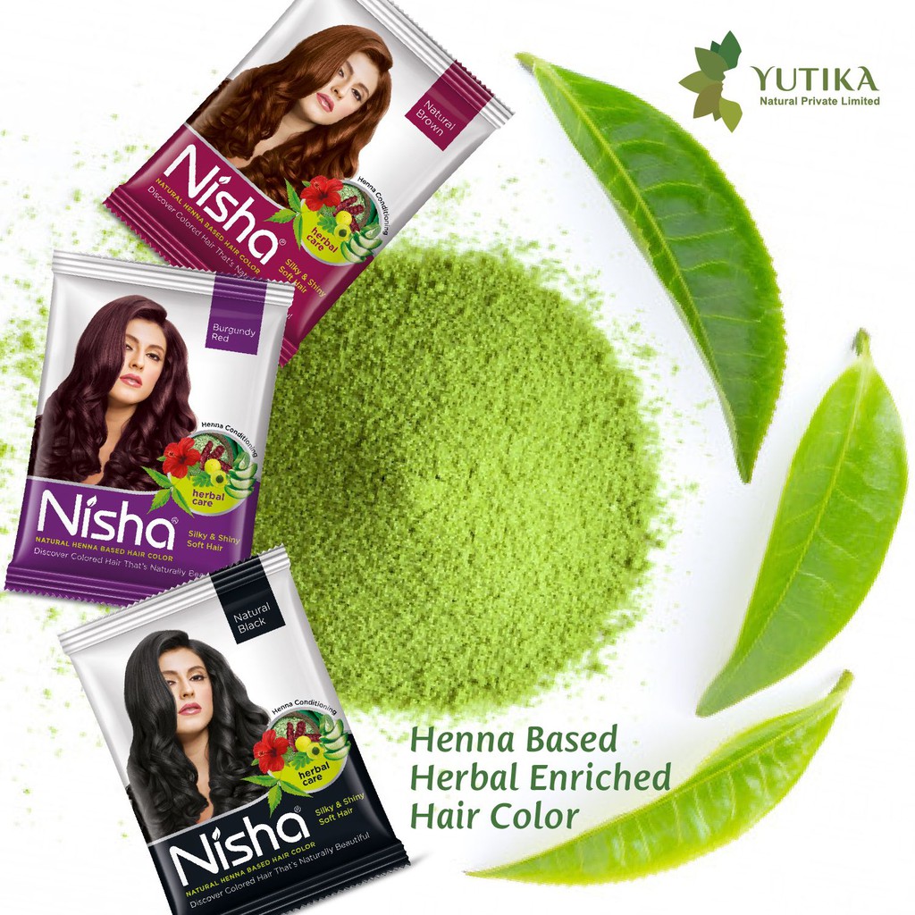 (Siêu Rẻ) BỘT NHUỘM TÓC THẢO DƯỢC ẤN ĐỘ NISHA HENNA Màu Đen ,Nâu + Tặng mủ ủ