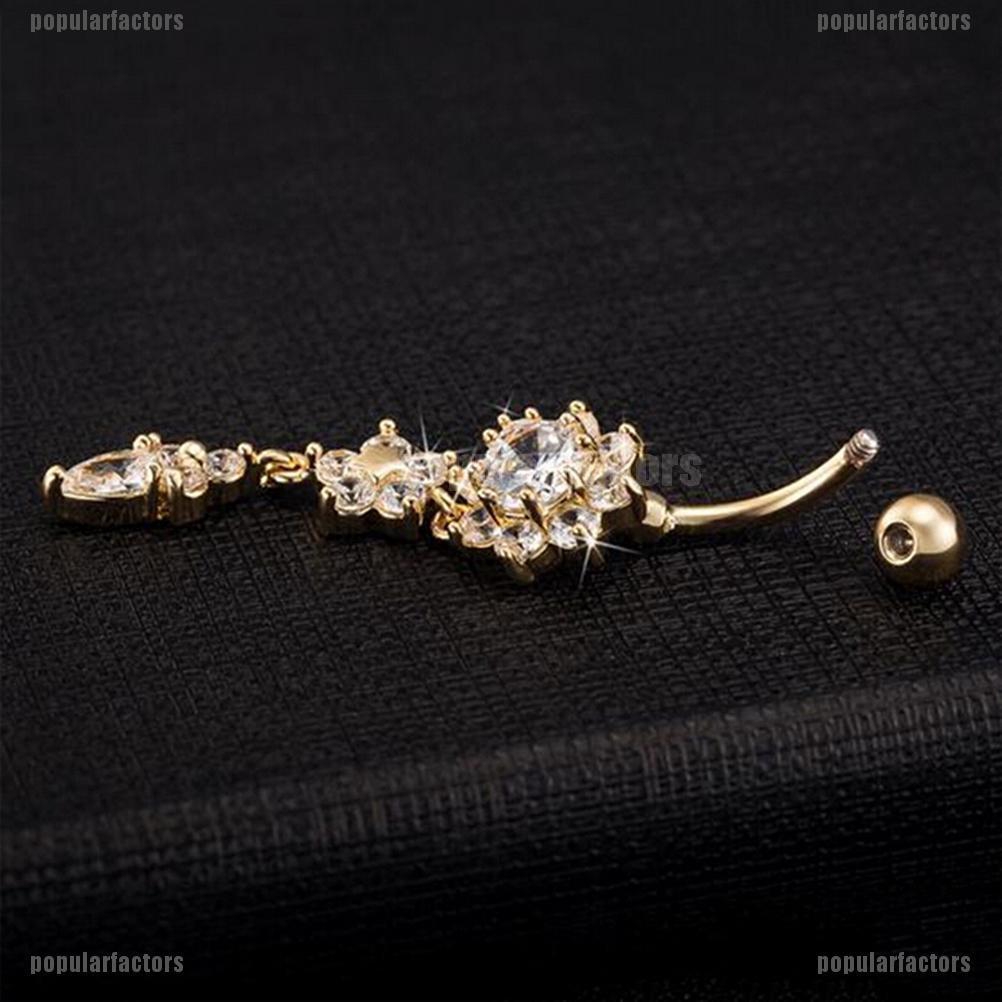 (Phổ Biến) Khuyên Rốn Lủng Lẳng Đính Đá Mới