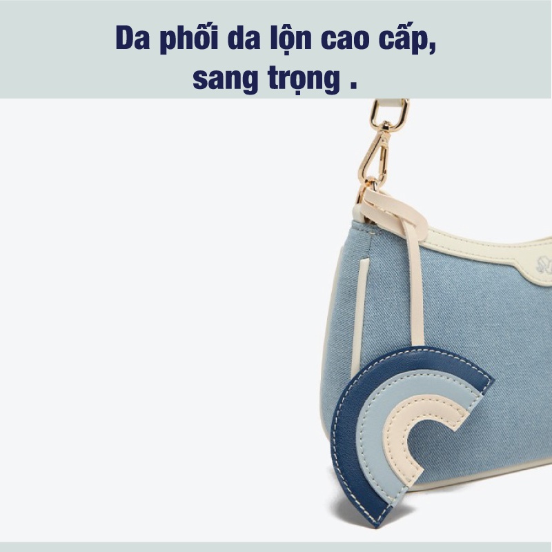 Túi Xách Nữ Kẹp Nách Chính Hãng MICOCAH Dáng Công Sở Thời Trang Chất Da Lộn Cao Cấp Phối Màu Vintage Sang Trọng MC141