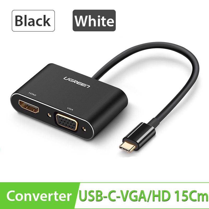 Cáp chuyển USB Type-C to HDMI và VGA hỗ trợ 4k cao cấp chính hãng Ugreen 50318