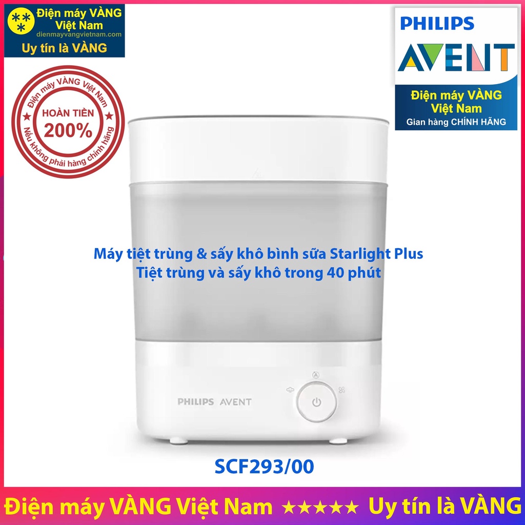 Máy tiệt trùng bình sữa Philips Avent SCF284/02 SCF291/00 SCF293/00 SCF922/03 [Cam kết hàng chính hãng]