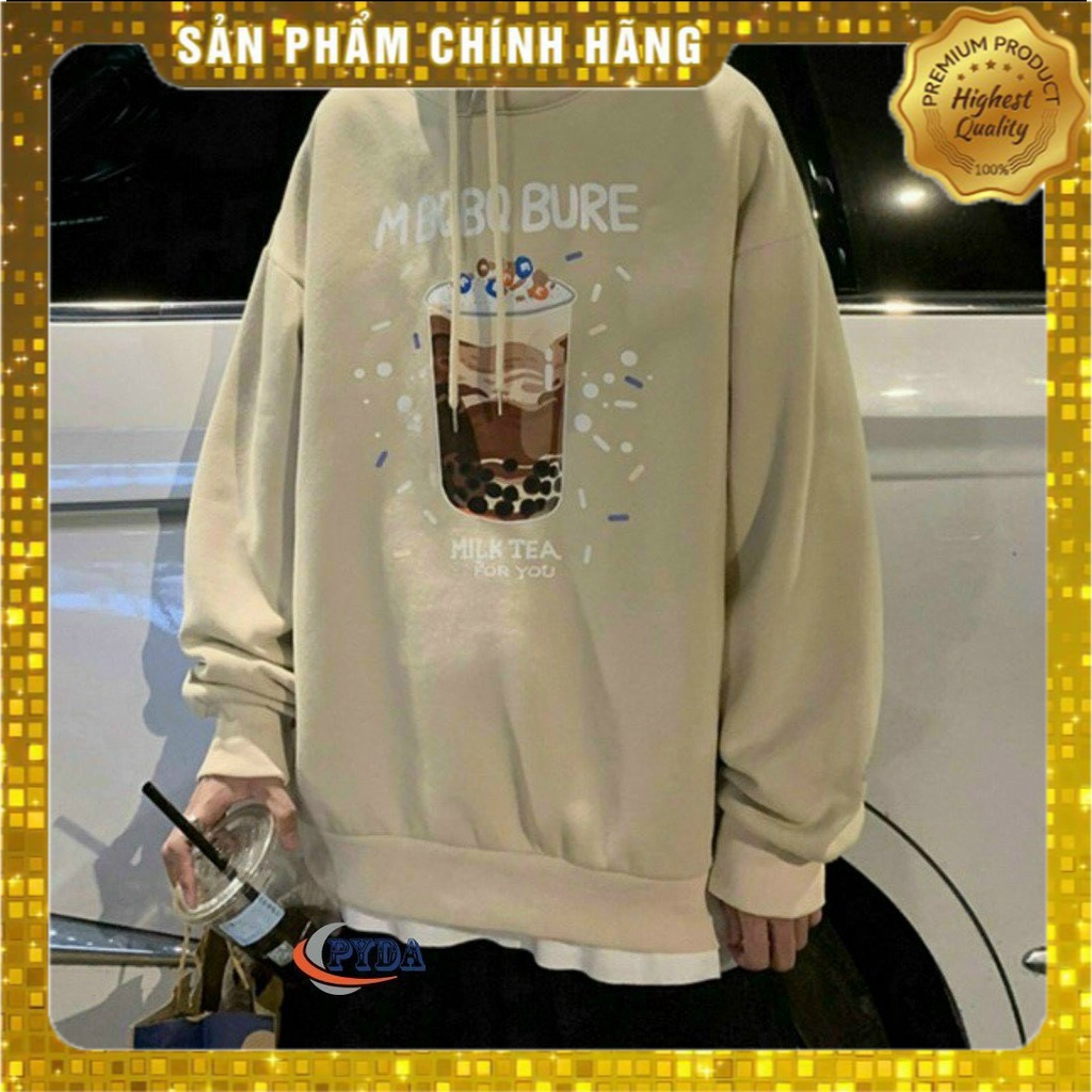 [Hàng Auth] Áo Hoodie Unisex In Hình Ly Trà Sữa, Tay Dài Dáng Rộng Nam Nữ - K031_PY | BigBuy360 - bigbuy360.vn