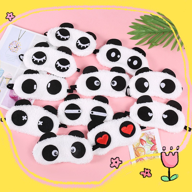 Miếng Bịt Mắt Ngủ Bằng Vải Nhung Lông Thiết Kế Hình Gấu Trúc Dễ Thương sẵn VN