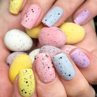 NAIL BOX, bộ móng tay giả trứng cút màu mè pastel