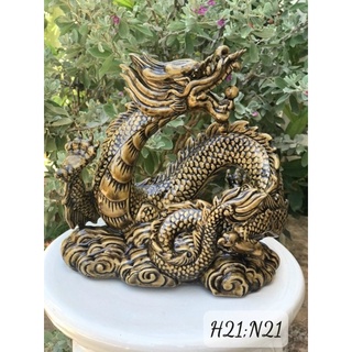 Tượng rồng cuộn_Gốm sứ Bát Tràng