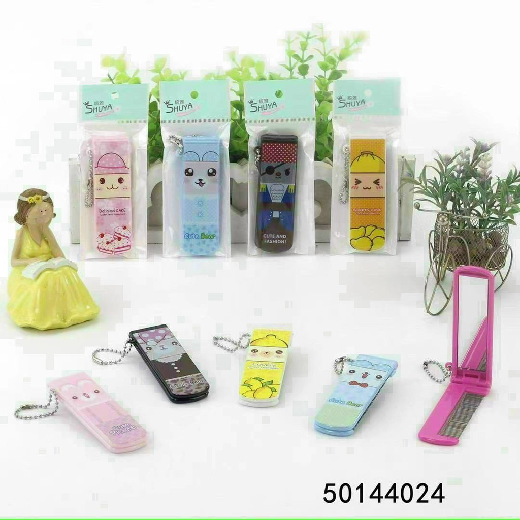 Lược chải tóc kèm gương gấp gọn siêu tiện ích