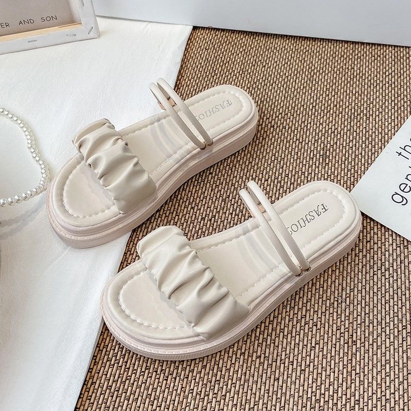 Giày Sandal Đế Dày Hai Cách Mang Thời Trang Đi Biển Phong Cách Roman Cho Nữ