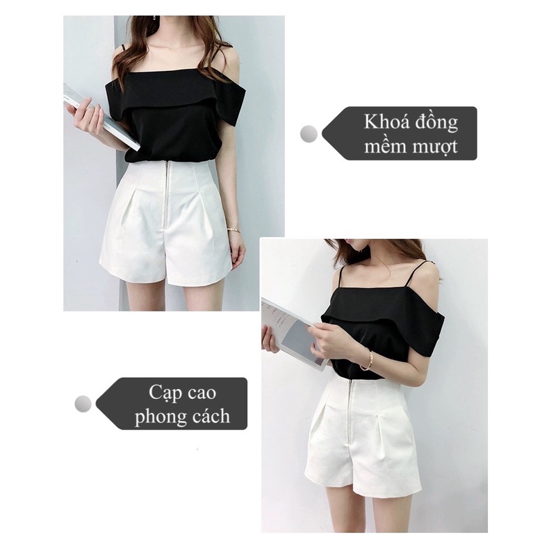Quần Short Nữ Khóa Trước Cạp Cao Dora Style M622