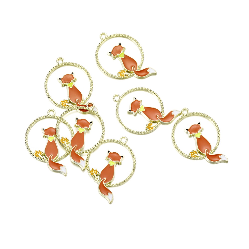 Set 10 mặt dây chuyền St.kunkka bằng hợp kim hình tròn họa tiết lá phong và sao biển dùng làm móc khóa/ khuyên tai