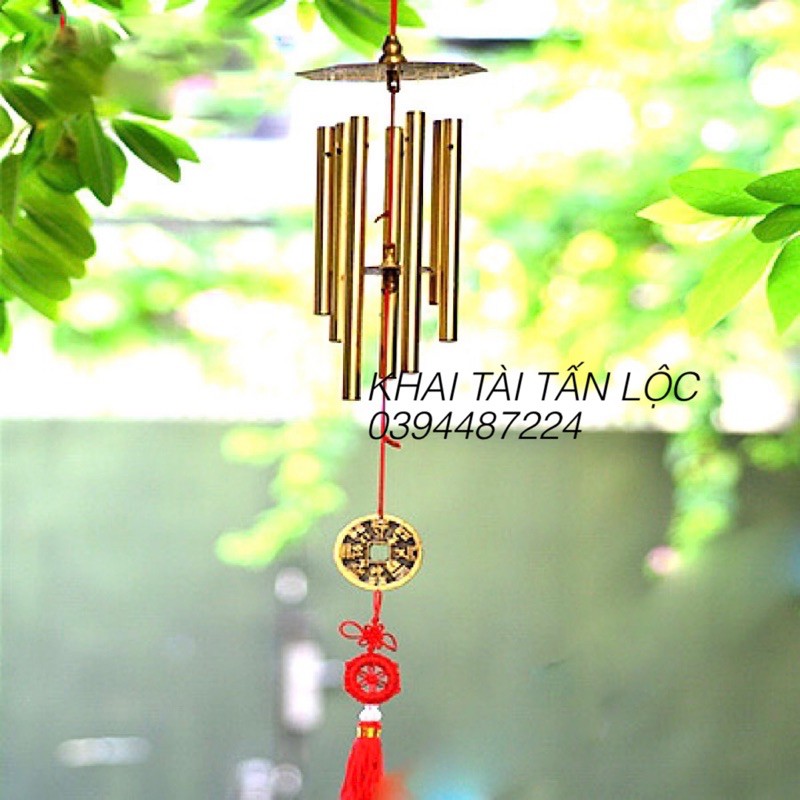 Chuông gió bát quái phong thủy 6 thanh đồng chiêu tài hoá sát