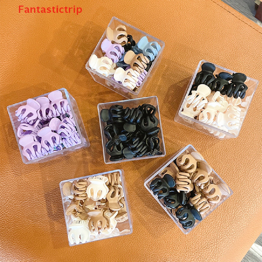 Set 10 Kẹp Tóc Càng Cua Mini Bằng Nhựa Nhám Thời Trang Cho Bé Gái