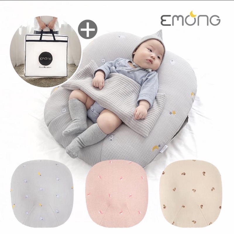 Gối chống trào ngược Emong chần bông kháng khuẩn an toàn cho bé-BaByC