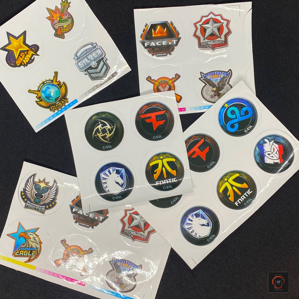 Set 4 Sticker hình dán CSGO Ngẫu nhiên trang trí Máy tính điện thoại