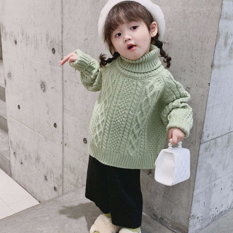 ❤Áo sweater Dệt Kim Cổ Lọ Dày Dặn Màu Trơn Thời Trang Mùa Đông Cho Nam Và Nữ