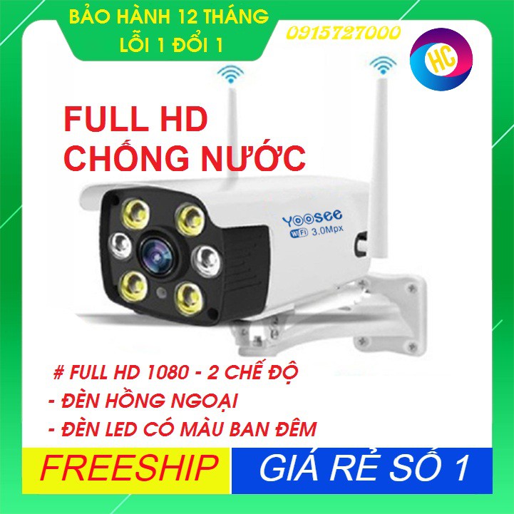 [BH 12 THÁNG ] CAMERA GIÁM SÁT NGOÀI TRỜI YOOSEE CHỐNG NƯỚC - 6 LED FULL HD (2.0MPX) - HỒNG NGOẠI QUAY ĐÊM CÓ MÀU | BigBuy360 - bigbuy360.vn