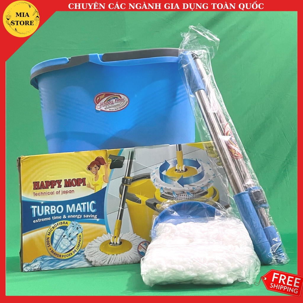 Thùng lau nhà xoay 360 độ Happy Mopi H48 siêu bền vệ sinh nhà cửa
