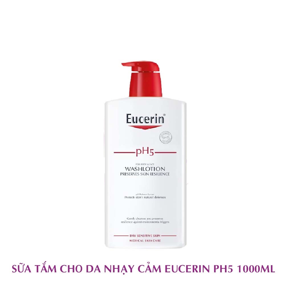 Sản Phẩm Làm Sạch Da Mặt Và Cơ Thể Eucerin pH5 for Body &amp; Face Washlotion 200ml - 400ml - 1000ml