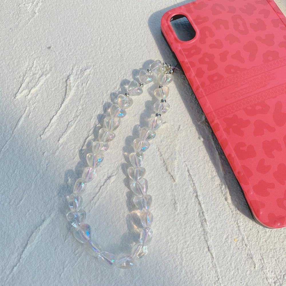 Taylor1 Dây Đeo Điện Thoại Bằng Acrylic Đính Hạt Hình Trái Tim Xinh Xắn