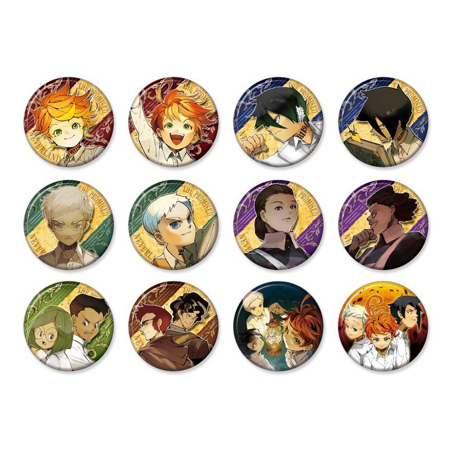 ( 1c ) Huy hiệu in hình MIỀN ĐẤT HỨA THE PROMISED NEVERLAND phụ kiện pin cài áo túi anime chibi xinh xắn