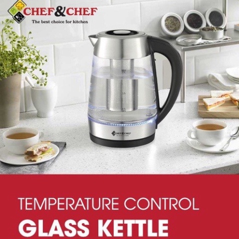 ẤM SIÊU SIÊU TỐC CHEF&amp;CHEF CH1730D THỦY TINH KÈM LÕI LỌC CÔNG SUẤT 2200W