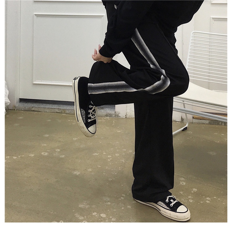 Quần thể thao ZHELIHANGFEI lưng cao ống rộng thời trang năng động