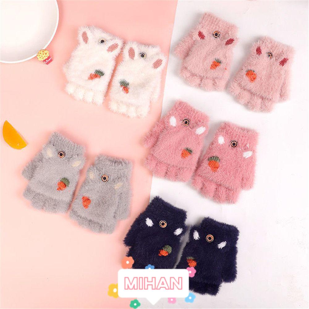 Găng Tay Giữ Ấm Hình Củ Cà Rốt Hoạt Hình MIHAN1 Cho Bé 3-7 Tuổi